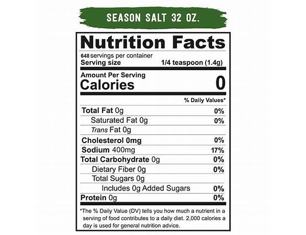 Seasoned salt nutrition facts