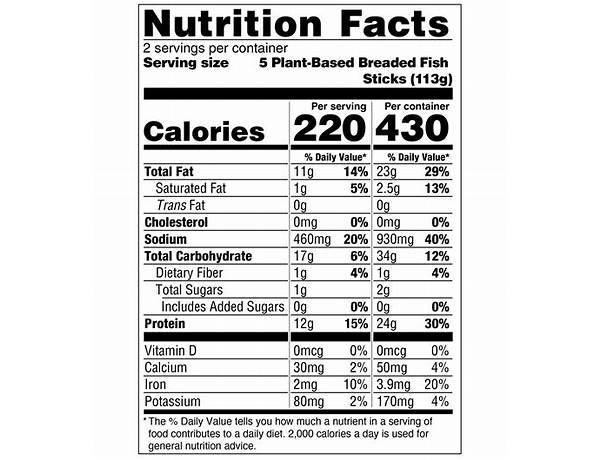 Seasoning for fish nutrition facts