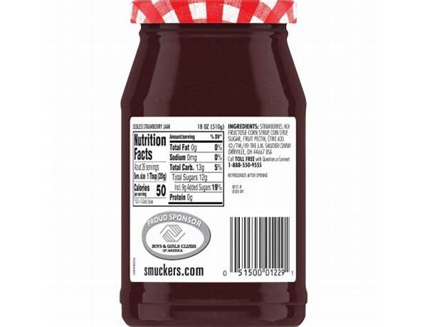 Seedless strawberry jam food facts