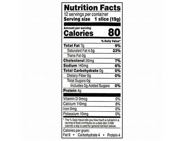 Semisoft cheese nutrition facts