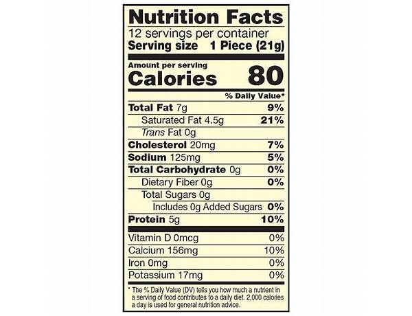 Sharp cheddar cheese stick nutrition facts