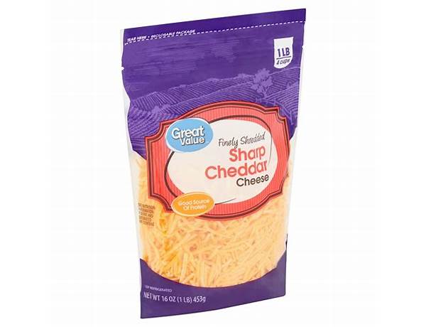 Sharp cheddar shredded cheddar cheese food facts