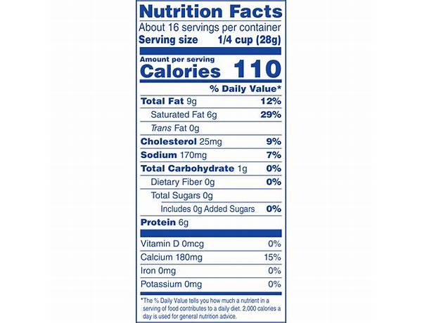 Sharp cheddar shredded cheese nutrition facts