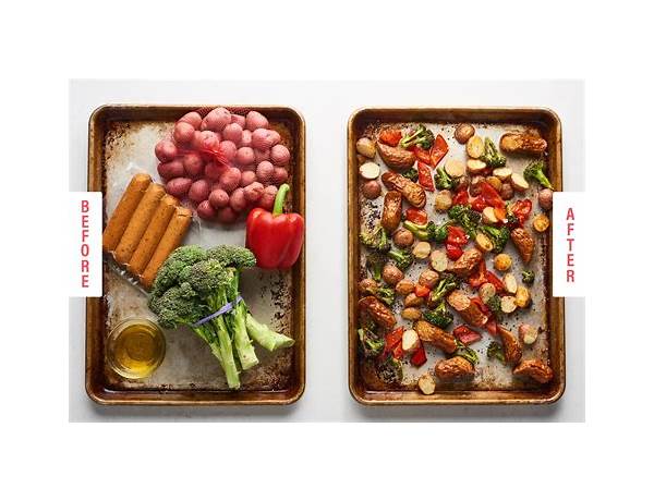 Sheet pan dinner set ingredients