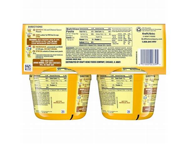 Shells and chesse mac and cheese nutrition facts