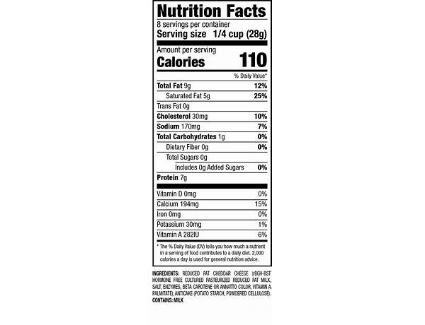 Shredded colby-jack natural cheese nutrition facts