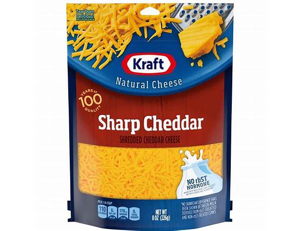 Shredded sharp cheddar cheese food facts