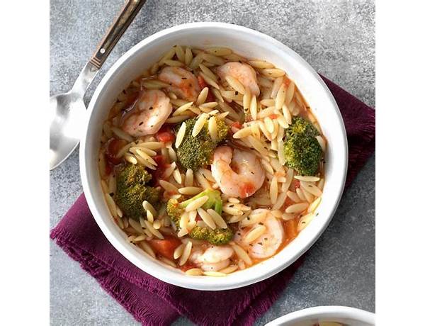 Shrimp primavera, orzo food facts