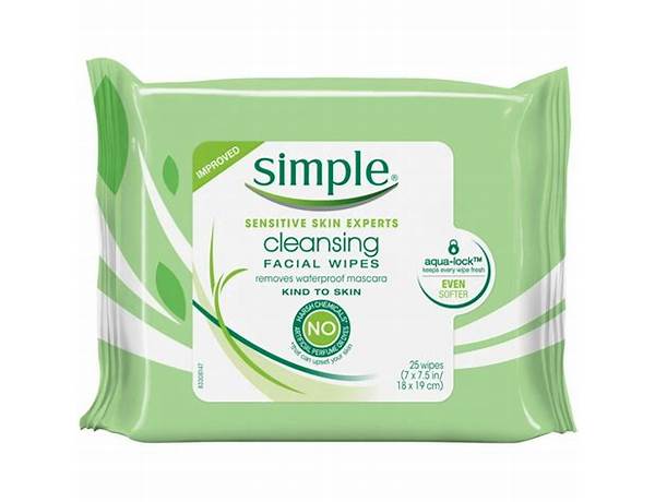 Simple cleansing wipes nutrition facts