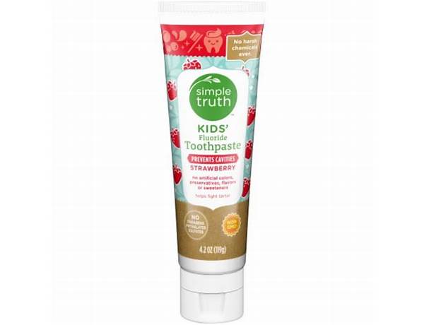 Simple truth kids toothpaste nutrition facts