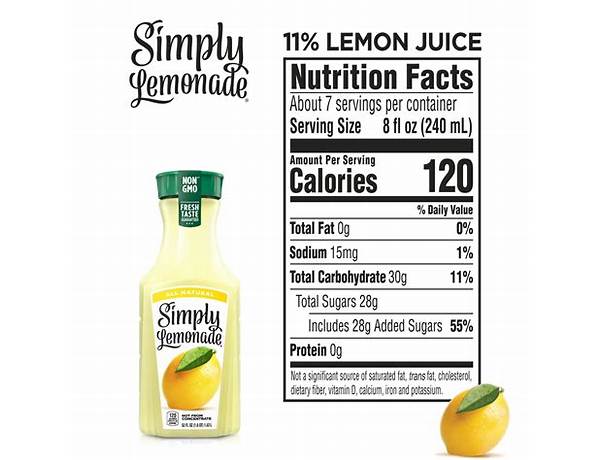 Simply lemonade - food facts