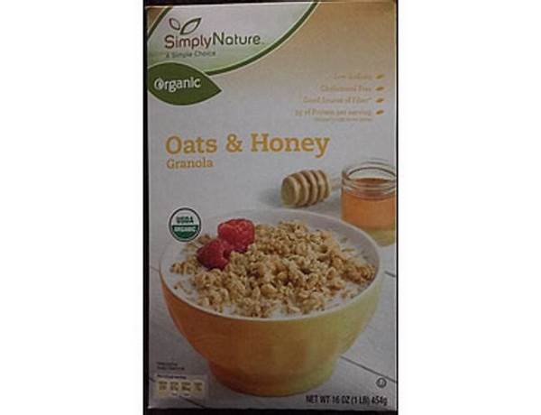 Simply nature honey granola food facts