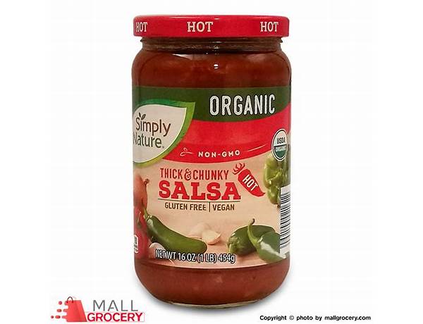 Simply nature thick & chunky salsa food facts