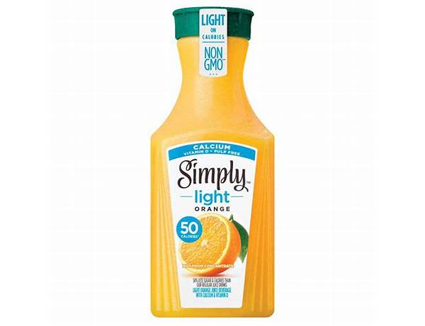 Simply orange juice (calcium, vitamin d, pulp free) food facts