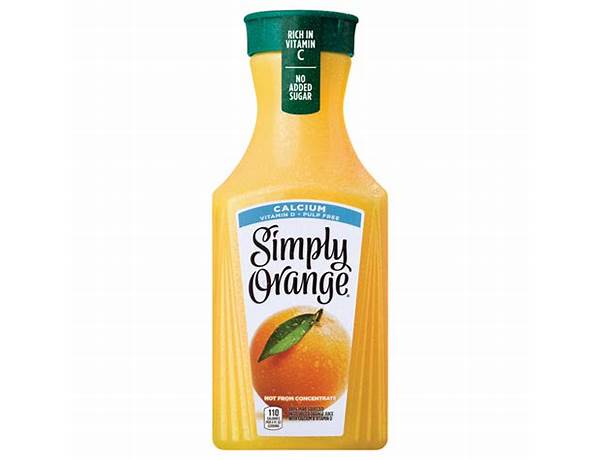 Simply orange juice (calcium, vitamin d, pulp free) nutrition facts