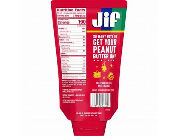 Simply squeeze creamy peanut butter food facts