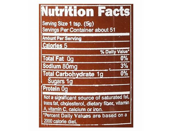 Siracha nutrition facts