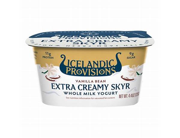 Skyr icelandic style vanilla bean yogurt food facts