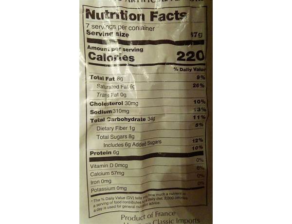 Sliced french brioche nutrition facts