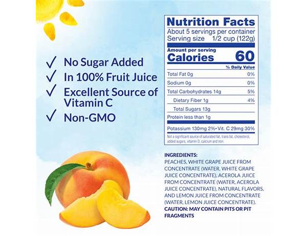 Sliced peaches in water nutrition facts