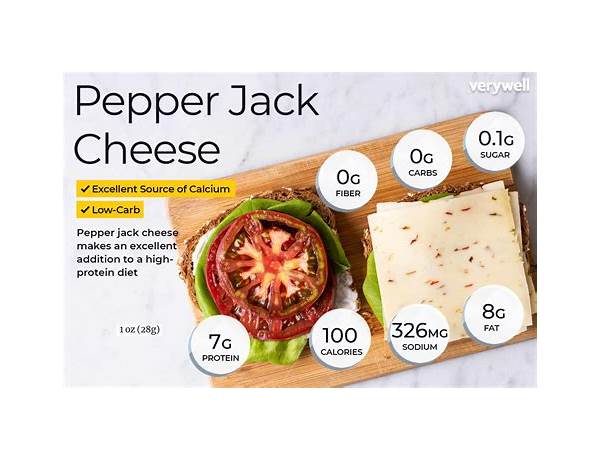 Sliced pepper jack cheese food facts