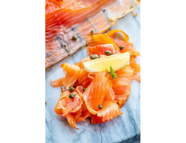 Sliced smoked salmon ingredients