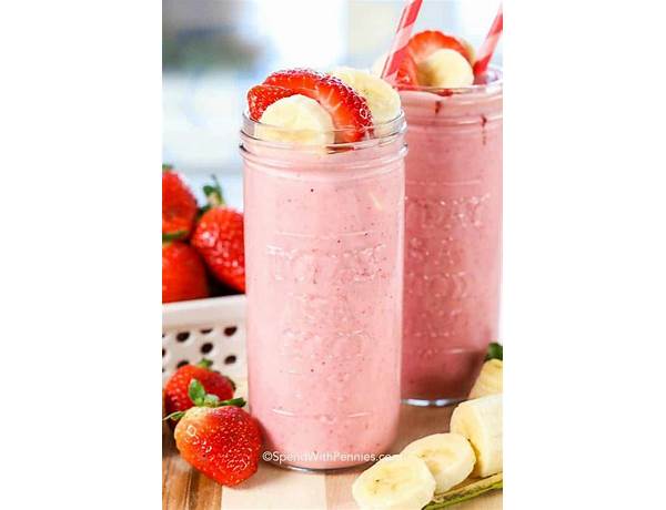 Sliced strawberries and bananas ingredients