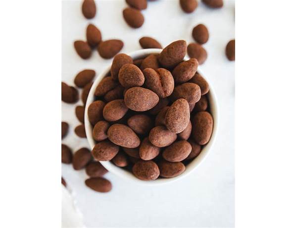 Slightly coated dark chocolate almonds food facts