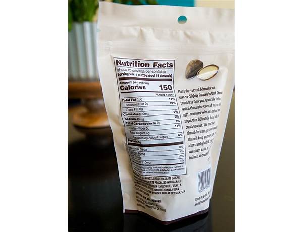 Slightly coated dark chocolate almonds nutrition facts