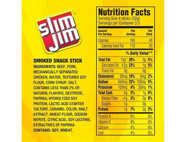 Slim jim nutrition facts