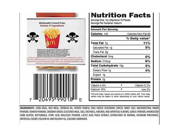 Slim-cut classic french fries nutrition facts