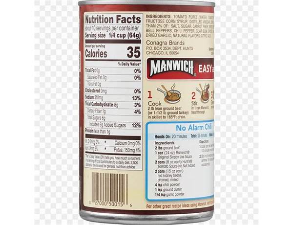 Sloppy joe sauce nutrition facts