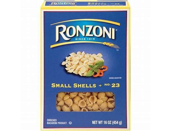 Small shells enriched macaroni product ingredients