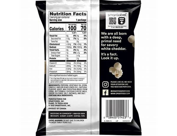 Smartfood white cheddar cheese popcorn nutrition facts