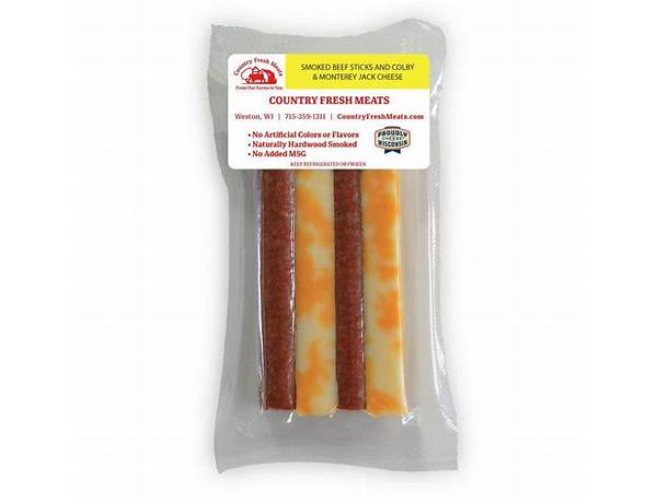 Smoked beef stick and colby and montery jack cheese food facts