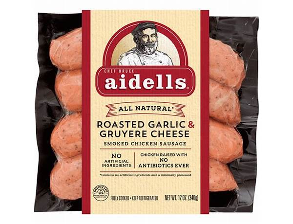 Smoked chicken sausage, roasted garlic & gruyere cheese food facts