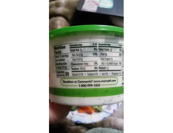 Smoky chipotle ranch dip nutrition facts