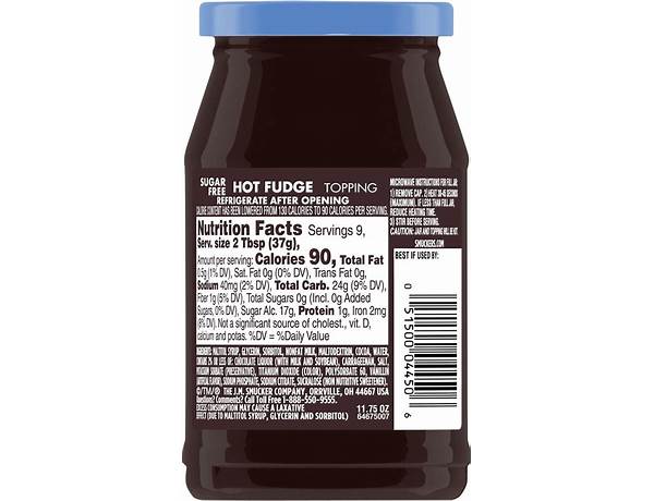 Smuckers hot fudge nutrition facts