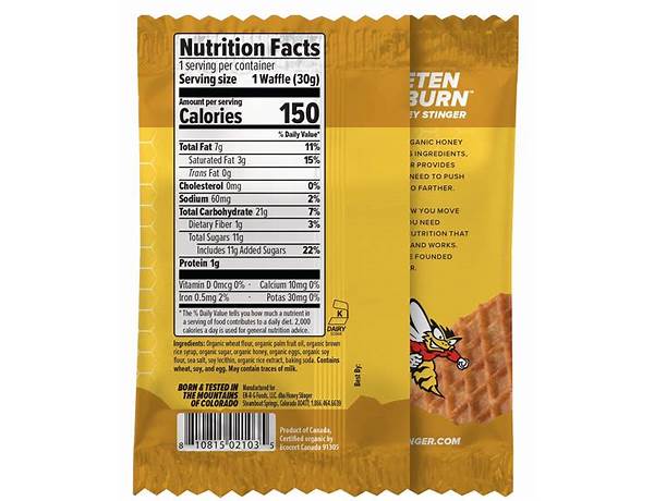 Snackin waffles food facts