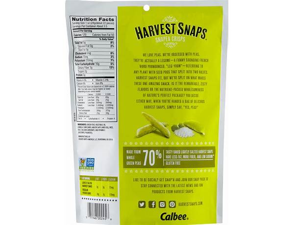 Snapea crisps ingredients