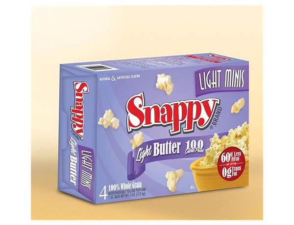Snappy brand popcorn lightly buttered food facts