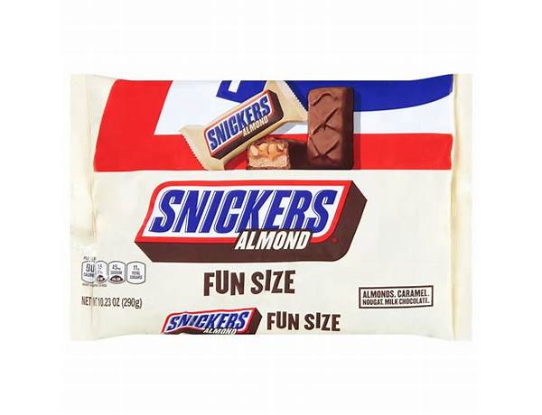 Snickers almond singles food facts