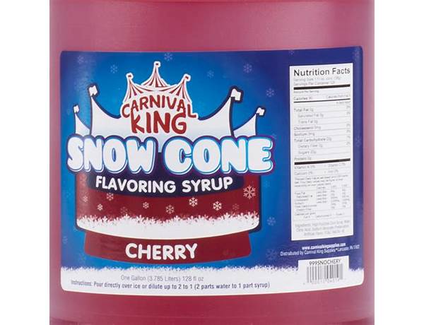 Snow cone syrup cheery cheery food facts