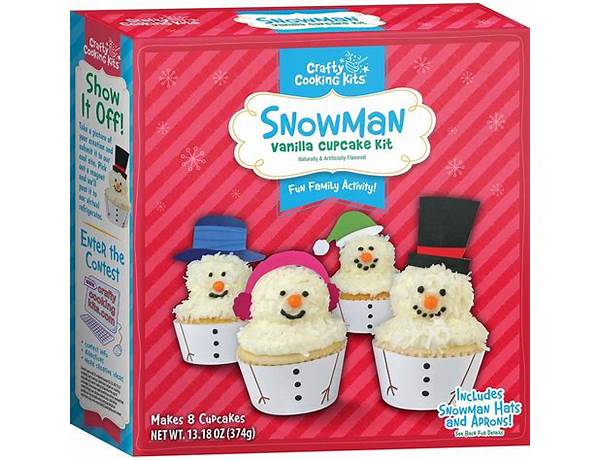 Snowman cupcake kit food facts