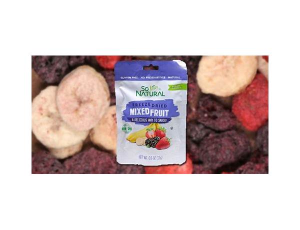 So natural freeze dried fruit food facts