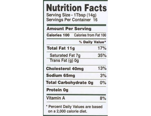 Softer butter nutrition facts