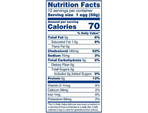 Solar free range eggs nutrition facts