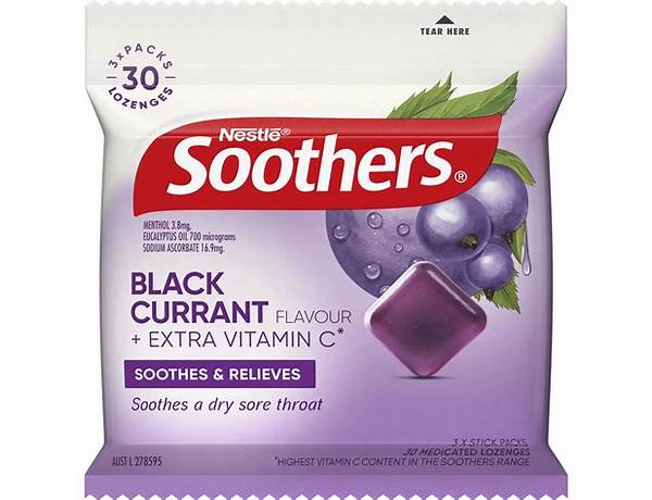 Soothers blackcurrant food facts