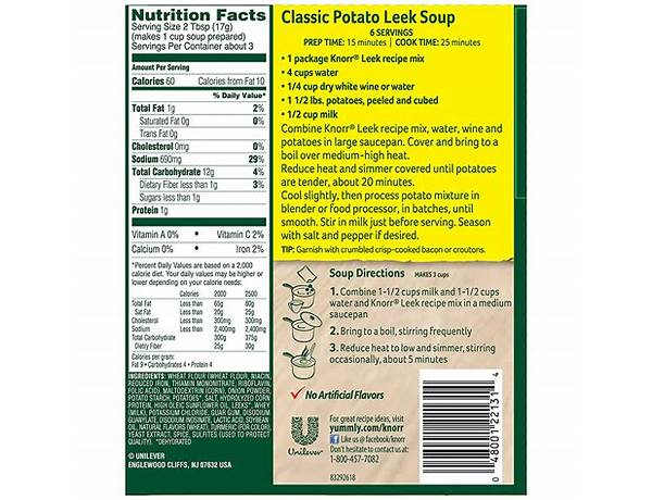 Sopa de cebola nutrition facts