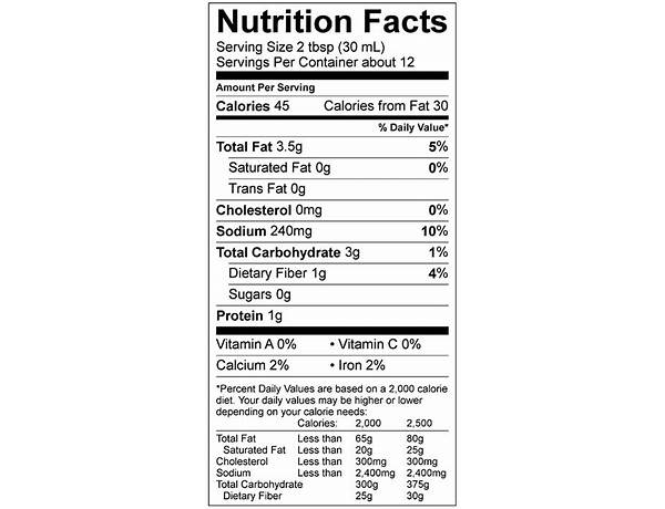 Southwest hummus nutrition facts